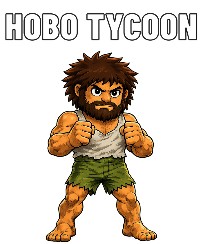 Hobo Tycoon hoodie print: the cartoon Hobo under the words HOBO TYCOON